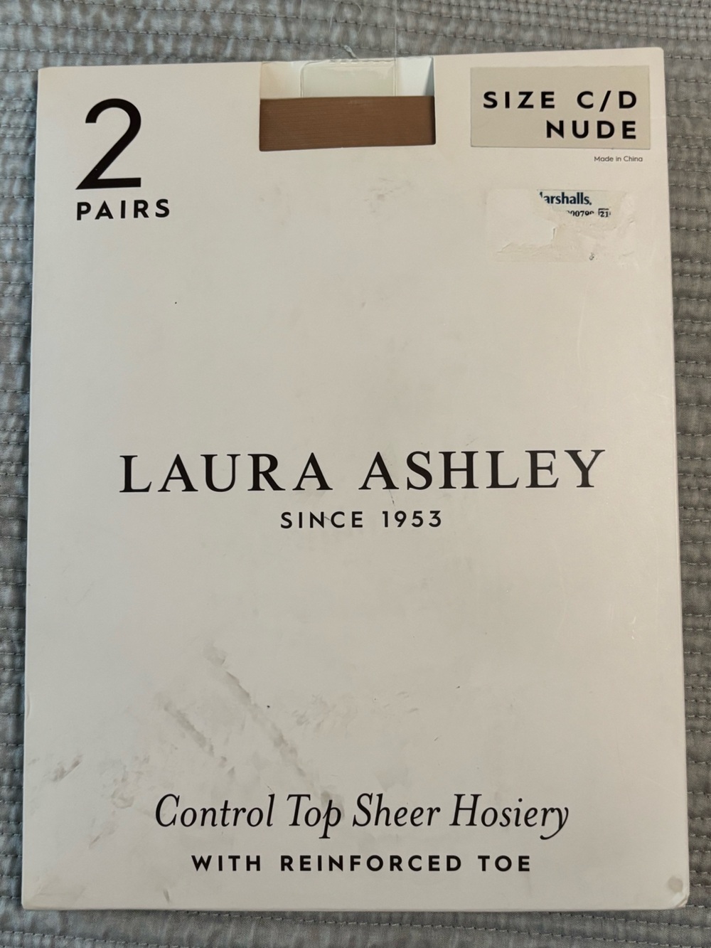 Laura Ashley Nude Sheer Control Top Hosiery - 2 Pairs (Size C/D)